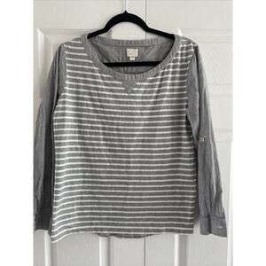 Postmark Women's Anthropologie‎ Gray StM Blouse Casual Coastal Quiet Lux
